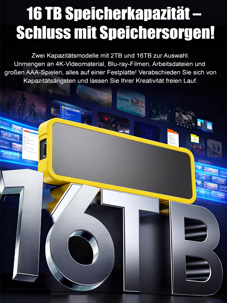 2TB Kapazität + Extreme Speed – Nie wieder lange Ladezeiten 🎮🚀Schluss mit System-Lags! Highspeed M.2 SSD 2026 – Verleihen Sie Ihrem PC ein zweites Leben ⚡💻Blitzschnell: Unterstützt bis zu 10Gbps – Kopieren Sie 4K-Videos in Sekundenschnelle 🎞️💨