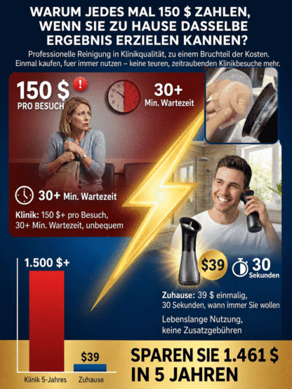Klinisch getesteter 5-Loch-Ohrenreiniger [CE-Zertifiziert & USA-Design] – Sichere Ohrenspülung in 30 Sekunden. Stoppen Sie gefährliche Wattestäbchen!