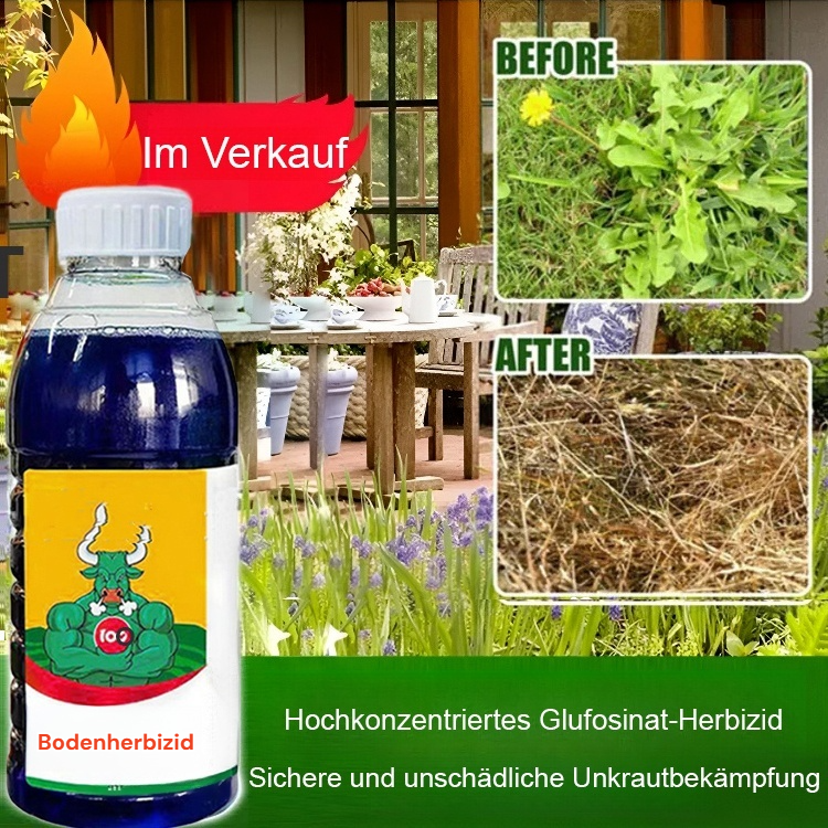 [11% Hochkonzentriert] 🌱 Profi Glufosinat Bodenherbizid | Schnelle & Wurzeltiefe Unkrautvernichtung | 100% Sicher für den Boden 🛡️