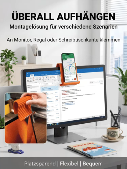 [Ein Ständer für alles!] 🛡️ Flexibler Silikon-Ständer für Handy, Tablet & Laptop | Aluminiumlegierung, Stufenlos Biegbar & Gegen Nackenschmerzen im Home-Office 💻