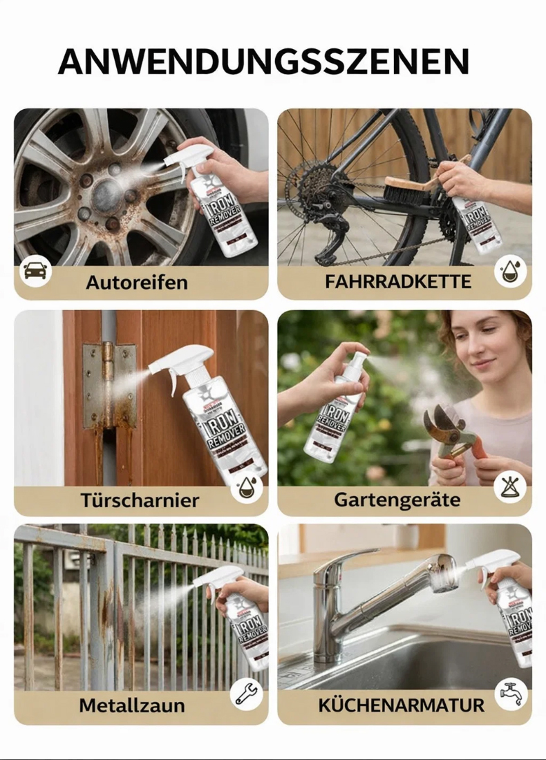 ⚓️ Entwickelt von einer Werft-Forschungsabteilung – limitiert auf 300 Stück, höchste Qualität🇪🇺 EU-zertifizierte Sicherheitsformel – entfernt Rost und bildet einen Schutzfilm🚘 Einfach sprühen und abspülen