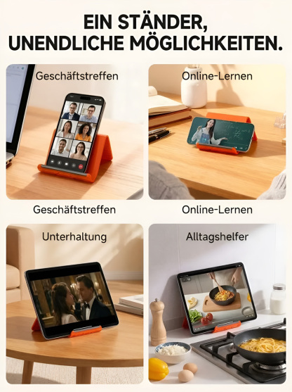 [Ein Ständer für alles!] 🛡️ Flexibler Silikon-Ständer für Handy, Tablet & Laptop | Aluminiumlegierung, Stufenlos Biegbar & Gegen Nackenschmerzen im Home-Office 💻