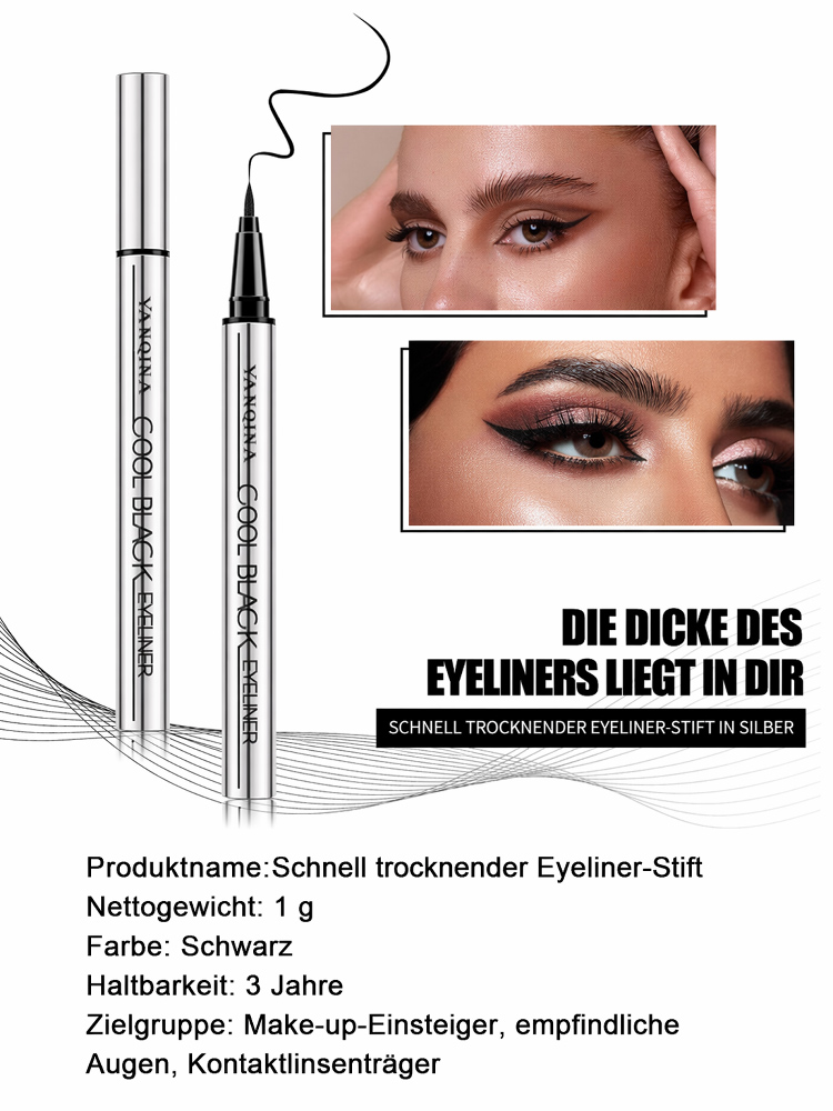 0,01mm Präzisions-Eyeliner mit 3s-Schnelltrocknung | Augenärztlich Getestet & Hypoallergen | Exklusiver Mengenrabatt!