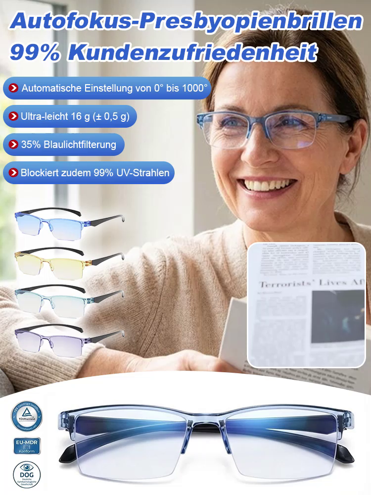 1 Brille statt 3: Intelligenter Zoom passt sich an 🎯2026 Smart-Lesebrille: Für Auto & Buch ideal 🚗Blaupause für die Augen: Entspannt lesen & surfen 📱Schluss mit Brillenwechsel! Fern & Nah in einem 👓