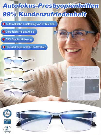 1 Brille statt 3: Intelligenter Zoom passt sich an 🎯2026 Smart-Lesebrille: Für Auto & Buch ideal 🚗Blaupause für die Augen: Entspannt lesen & surfen 📱Schluss mit Brillenwechsel! Fern & Nah in einem 👓