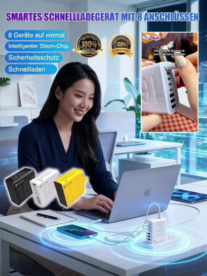 50% schneller laden! PD 30W & QC 3.0 für 8 Geräte gleichzeitig ⚡Die Ladestation 2026: Ein Hub für alles – von iPhone bis Laptop 📱💻Sicheres Schnellladen: Intelligente Chips schützen Ihre Akkus rund um die Uhr 🛡️