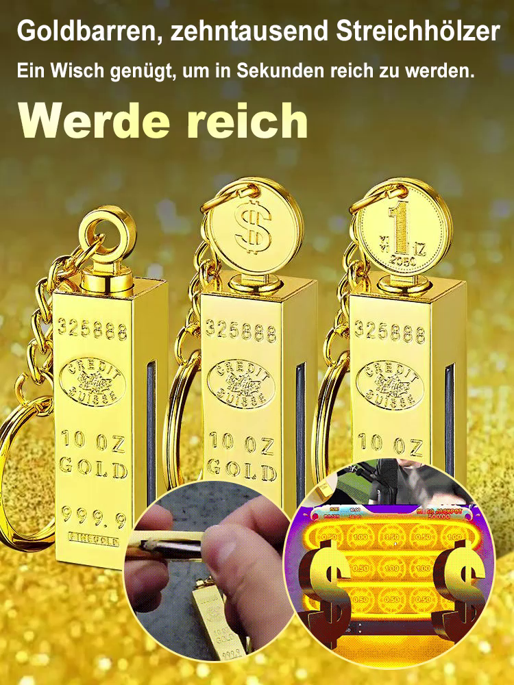 Schluss mit Einweg-Feuerzeugen! Luxuriöses Gold-Design trifft auf ewige Flamme – Ein Must-have für 2026 💎✨Der "Goldbarren" für die Hosentasche: Das ewige Streichholz für echte Kerle 🪙🔥