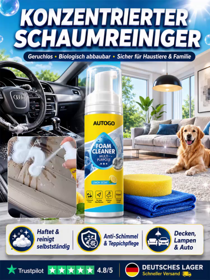 Hochkonzentrierter 3-in-1 Aktivschaum-Reiniger | EU Ecolabel & OECD 301B Zertifiziert | Haftet ohne zu tropfen