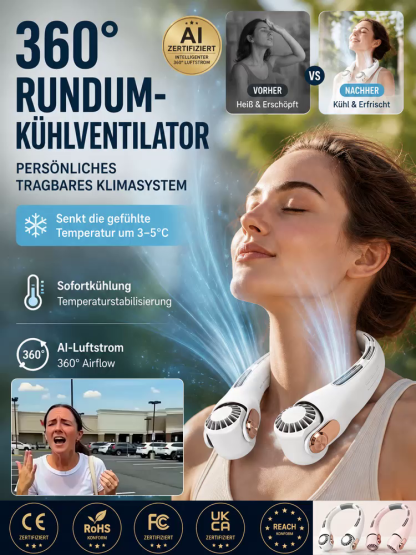 360° KI-Nackenventilator aus medizinischem Silikon  – Beseitigt Hitze in Sekunden! Jetzt bis zu 66% im Familien-Set sparen.