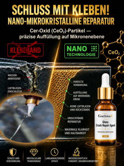 Nano-Glasreparaturharz (10ml) – Deutsche CeO₂-Technologie mit Brechungsindex 1.52 & EU-Zertifikat – Räumungsverkauf