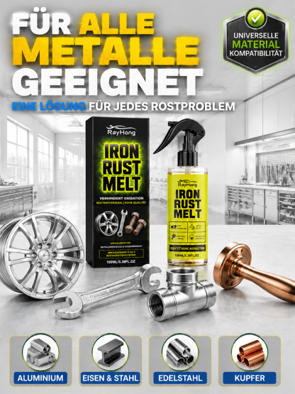 Iron Rust Melt 100ml – Rostentferner Ohne Schleifen – 1-3 Min Violette Reaktion für Auto, Felgen & Metalle
