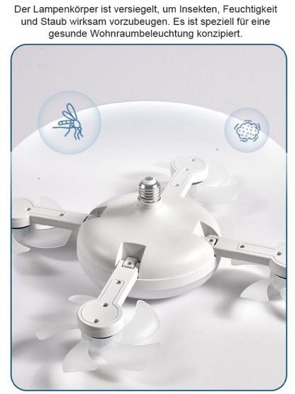 Intelligenter 118cm Deckenventilator mit Vollspektrum-Licht (Ra95) | 28dB Extrem Leise & 48% Blaulichtfilter | Begrenzter Restbestand 🔬