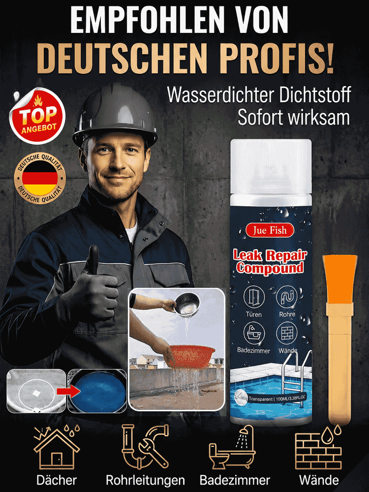 Professionelles Dichtstoff-Spray zur Leckreparatur mit Pinsel (-20°C bis 80°C) – Empfohlen von Profis, Sofortige Abdichtung in 1 Sekunde für Dach, Rohr & Bad