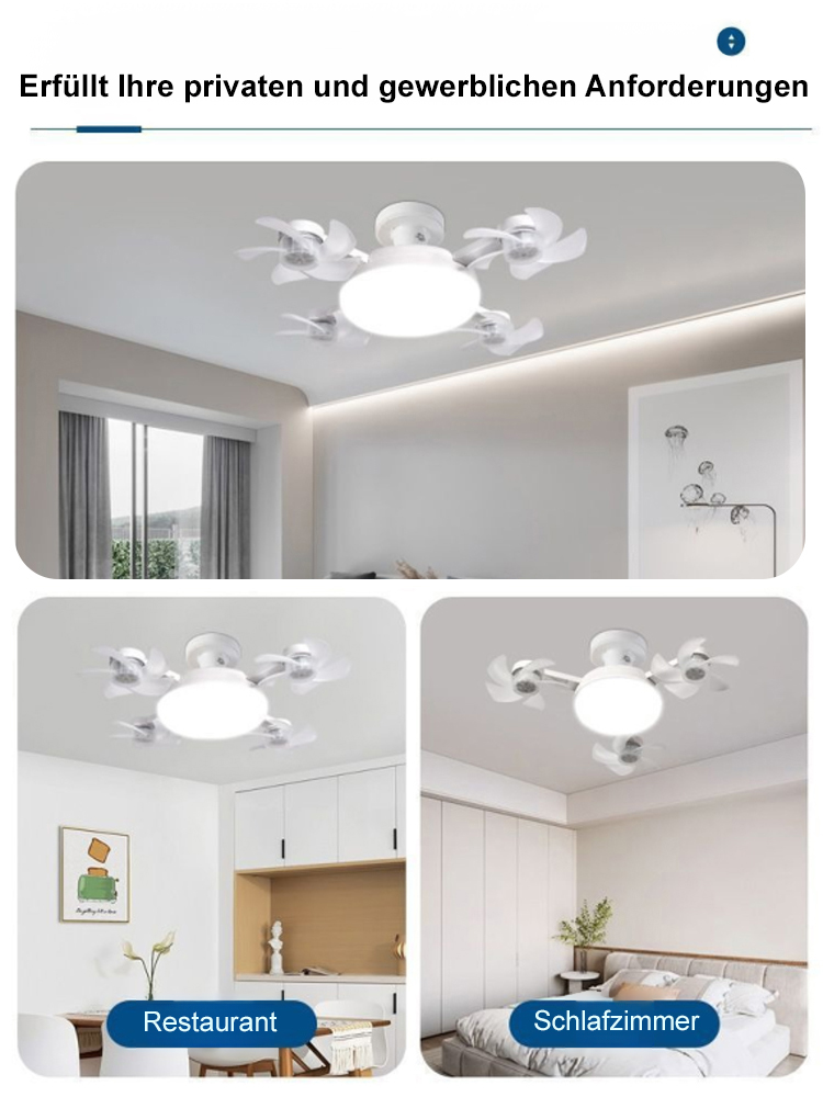 Intelligenter 118cm Deckenventilator mit Vollspektrum-Licht (Ra95) | 28dB Extrem Leise & 48% Blaulichtfilter | Begrenzter Restbestand 🔬