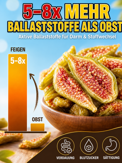 Hochgelegene Grüne Bio-Feigen 100% Natur — 0% Zuckerzusatz & Ungeschwefelt — Räumungsverkauf: Bis zu 6 Stück im Sparpaket!