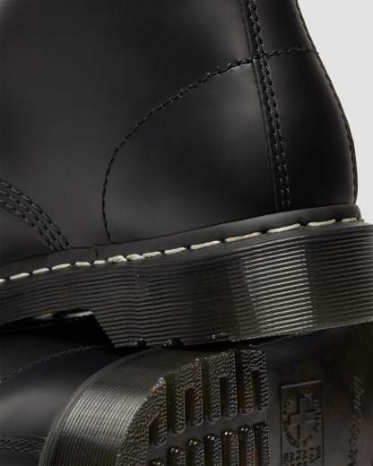 1460 White Stitch Polished Smooth Leather Ankle Boots