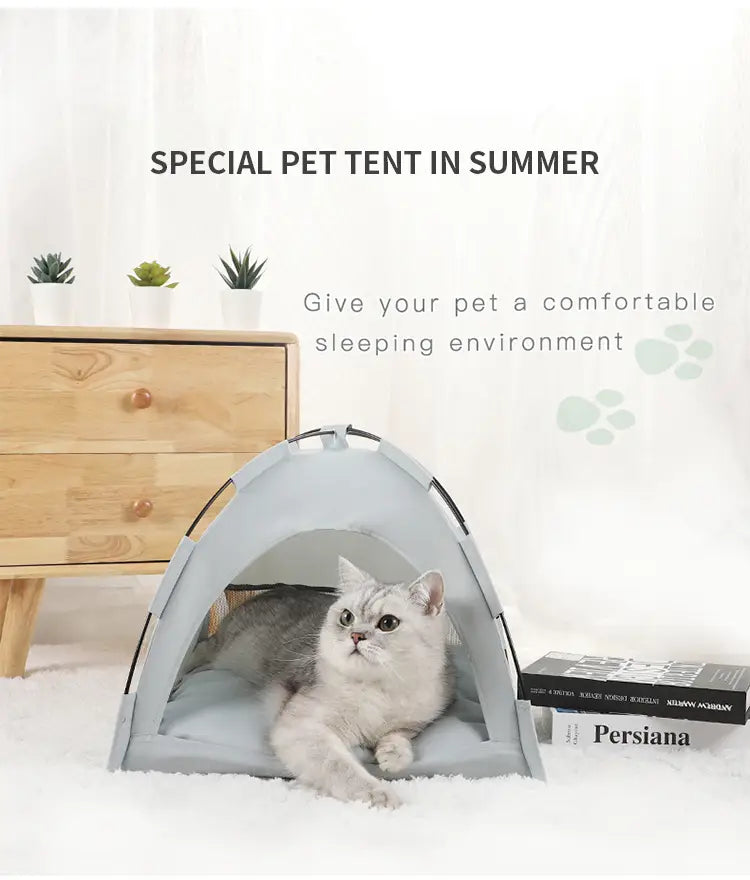 Cat Tent Cooling Mat Dog House Pet Sofa Camping Dog Bed With Cushion For Dog Kennel Indoor Cat Nest Cat Bed Pets