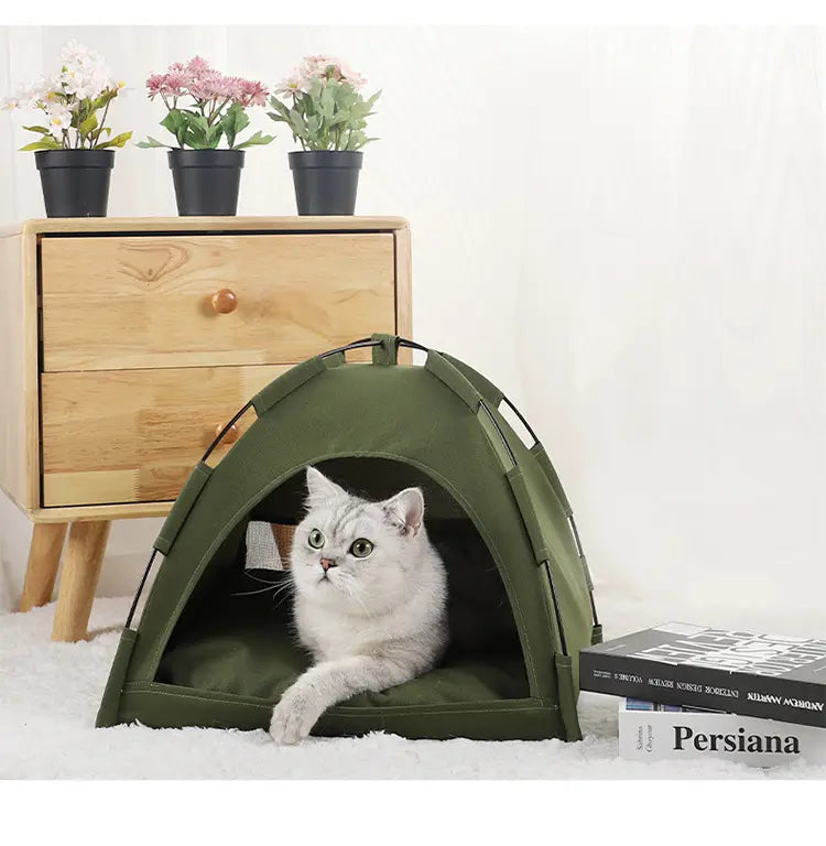 Cat Tent Cooling Mat Dog House Pet Sofa Camping Dog Bed With Cushion For Dog Kennel Indoor Cat Nest Cat Bed Pets