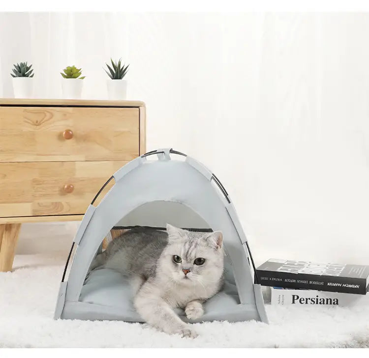 Cat Tent Cooling Mat Dog House Pet Sofa Camping Dog Bed With Cushion For Dog Kennel Indoor Cat Nest Cat Bed Pets