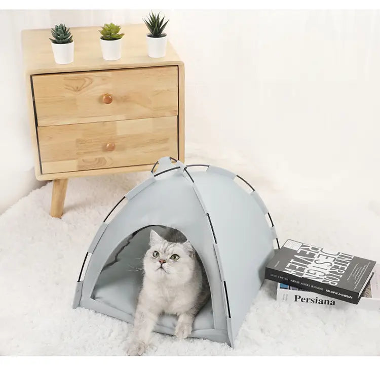 Cat Tent Cooling Mat Dog House Pet Sofa Camping Dog Bed With Cushion For Dog Kennel Indoor Cat Nest Cat Bed Pets
