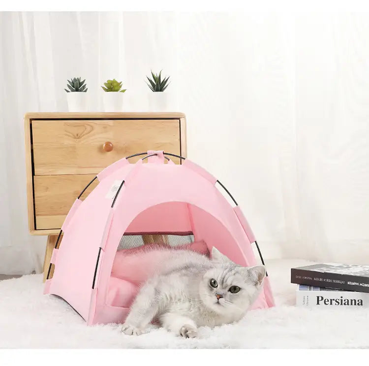 Cat Tent Cooling Mat Dog House Pet Sofa Camping Dog Bed With Cushion For Dog Kennel Indoor Cat Nest Cat Bed Pets