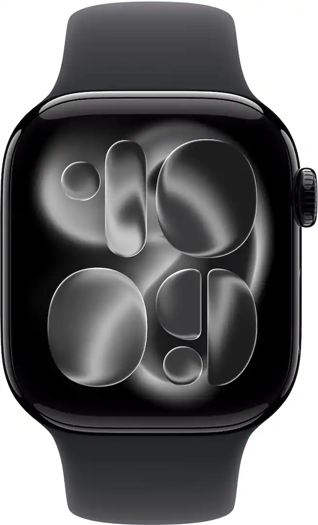 46mm - Apple Watch Series 11 (GPS) 46mm Aluminum Case with Black Sport Band - M/L