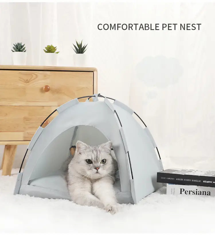 Cat Tent Cooling Mat Dog House Pet Sofa Camping Dog Bed With Cushion For Dog Kennel Indoor Cat Nest Cat Bed Pets