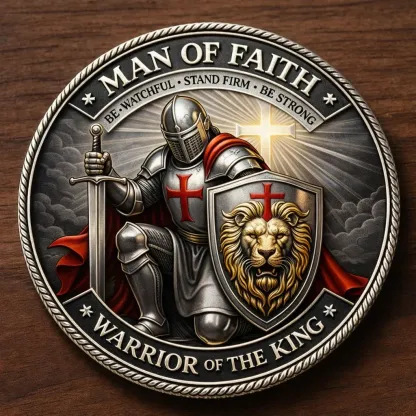 🦁Man of Faith – Warrior of the King Challenge Coin