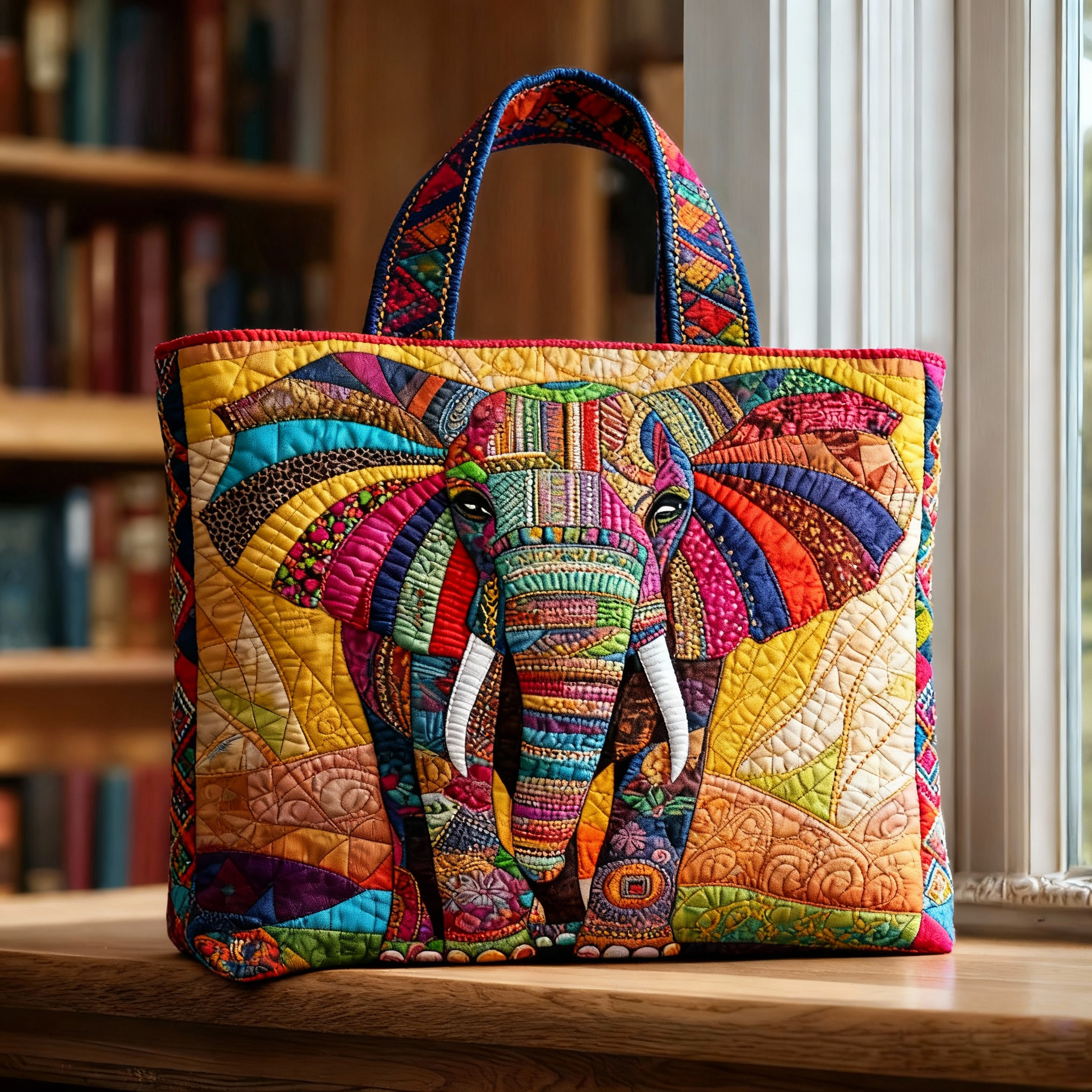 Stylish and interesting quilted tote bag