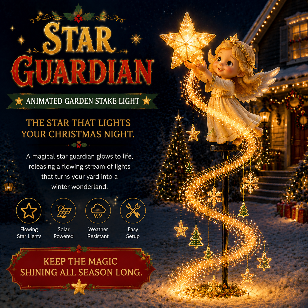 Star Guardian Christmas garden stake light