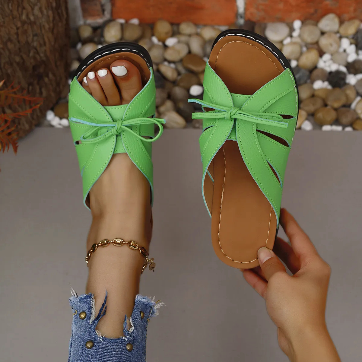 🔥LAST DAY 70% OFF -WOMEN'S COMFORT BOWTIE SLIDE SANDALS