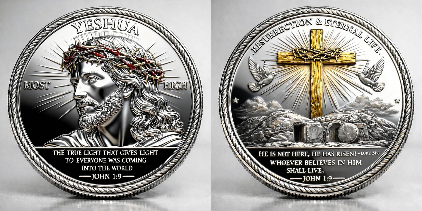 🏆New Year 60% OFF- Yeshua – The True Light Christian Commemorative Coin