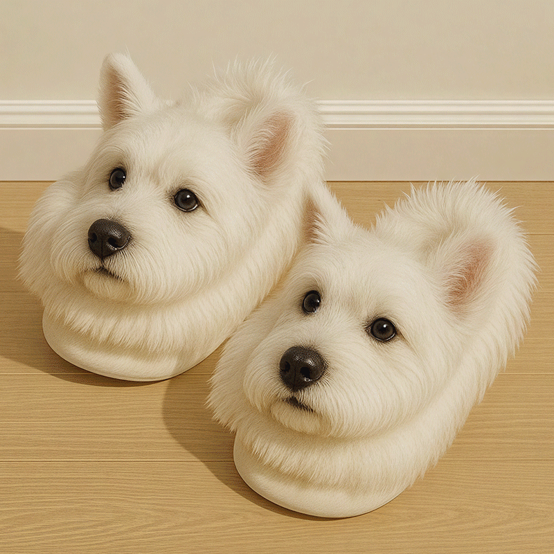 🔥 Dog-themed plush slippers – the perfect gift for dog lovers!