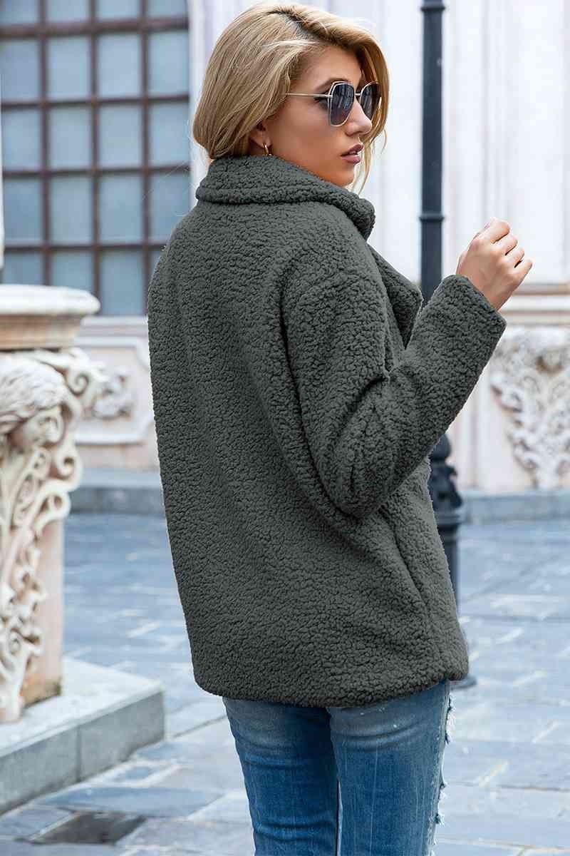 Christmas Hot Sales: 60% Off - Women’s Sherpa Teddy Jacket – Warm Fleece Coat with Double Buttons