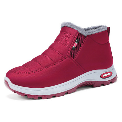 Women's Warm Sheepskin-Lined Boots Ladies Winter Ankle Slip on Short