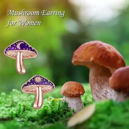 🌌🍄Starry River Mushroom Design Fashion Studs