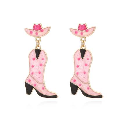 🤠 Fashion Retro Western Cowboy Boots and Hat Shaped Earrings👢