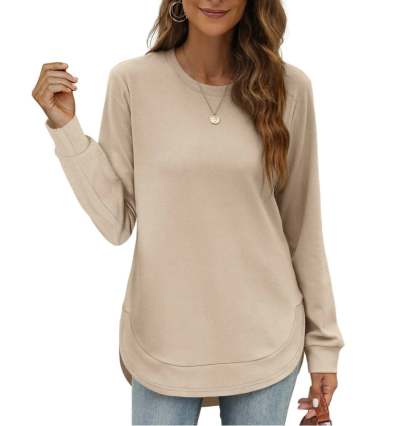 ⏰Hot Sale-Women's Sweatshirt Crewneck Curved Hem