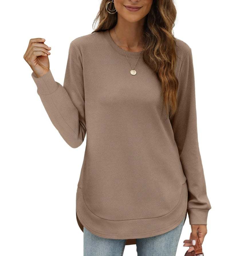 ⏰Hot Sale-Women's Sweatshirt Crewneck Curved Hem