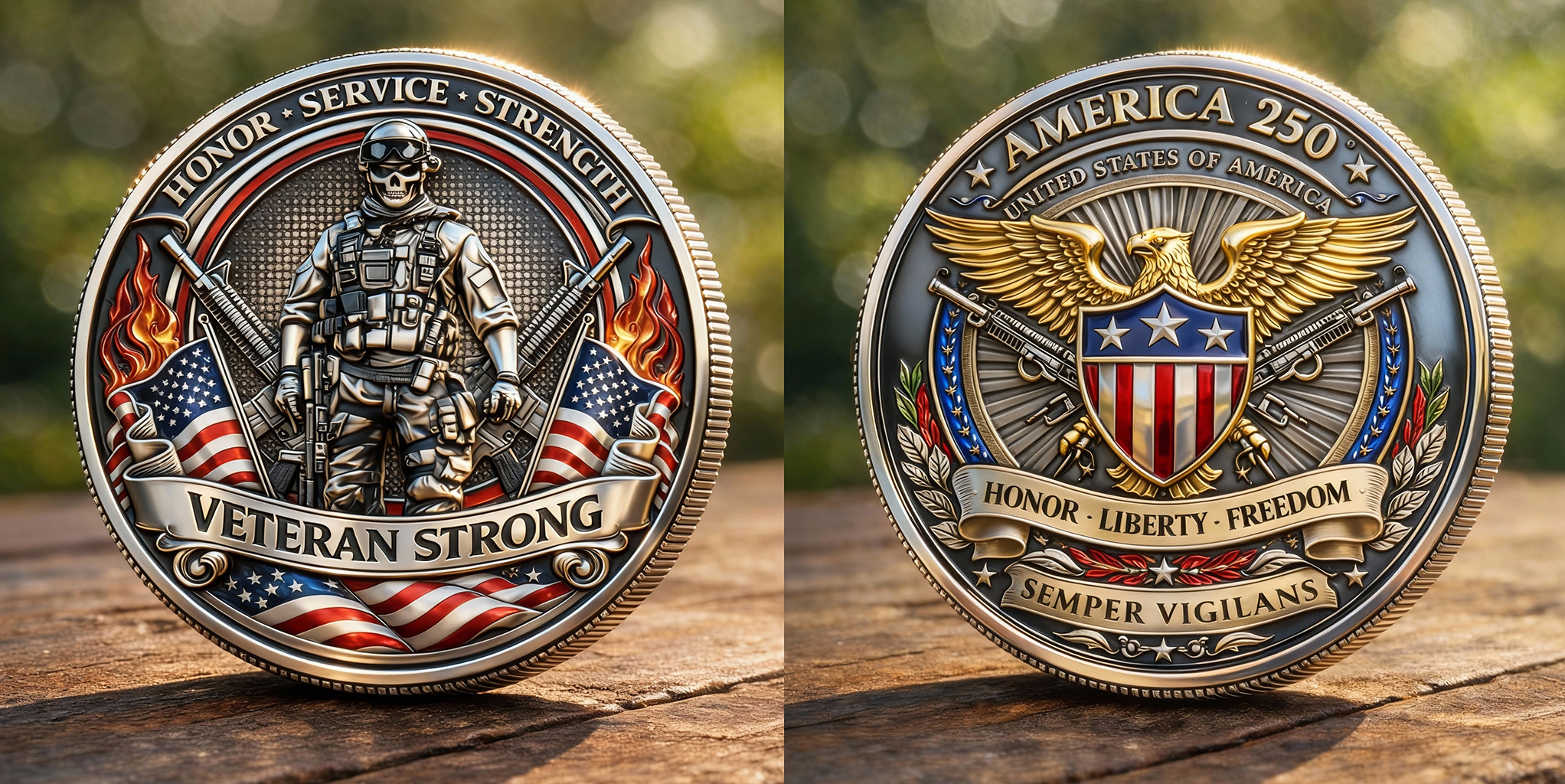 Veteran Strong Military Tribute Challenge Coin