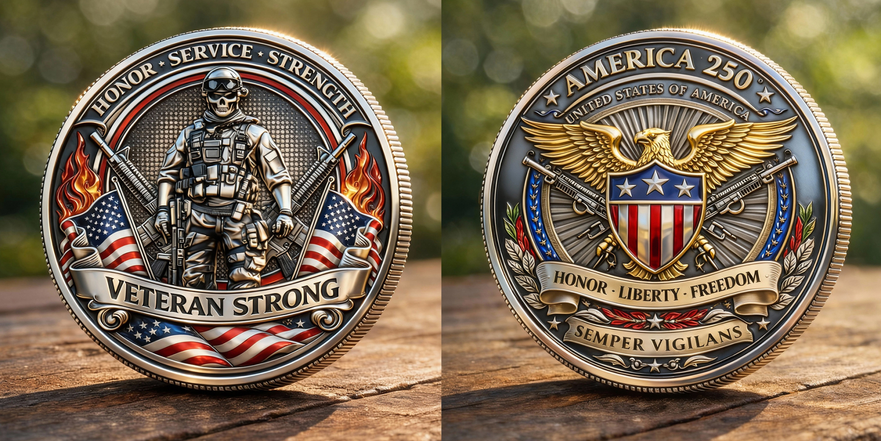 Veteran Strong Military Tribute Challenge Coin