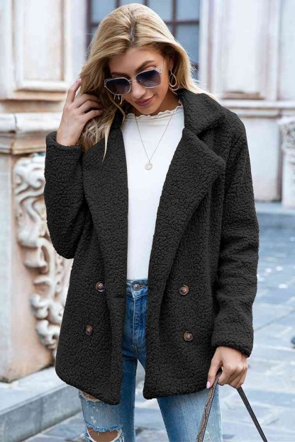 Christmas Hot Sales: 60% Off - Women’s Sherpa Teddy Jacket – Warm Fleece Coat with Double Buttons