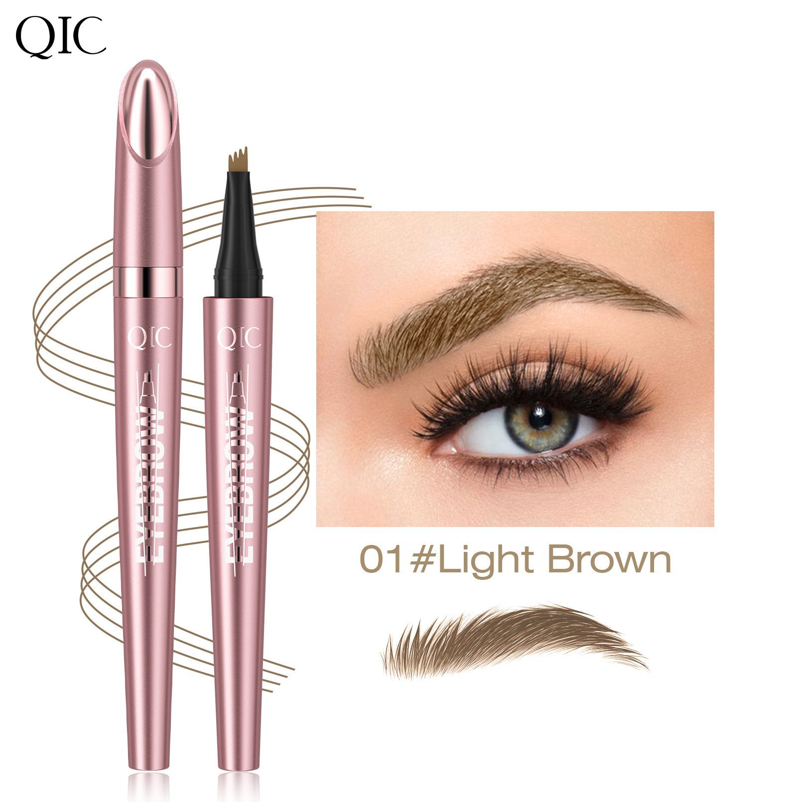 🔥HOT SALE 49% OFF✨Waterproof Micro-Fork Eyebrow Pencil, Long-Lasting Brow Pen for Natural Hair-Like Strokes