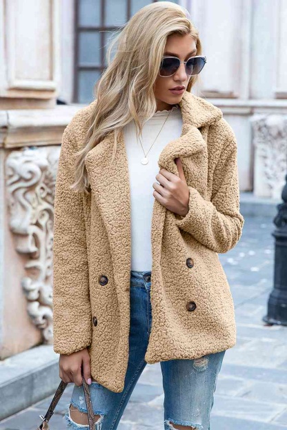 Christmas Hot Sales: 60% Off - Women’s Sherpa Teddy Jacket – Warm Fleece Coat with Double Buttons