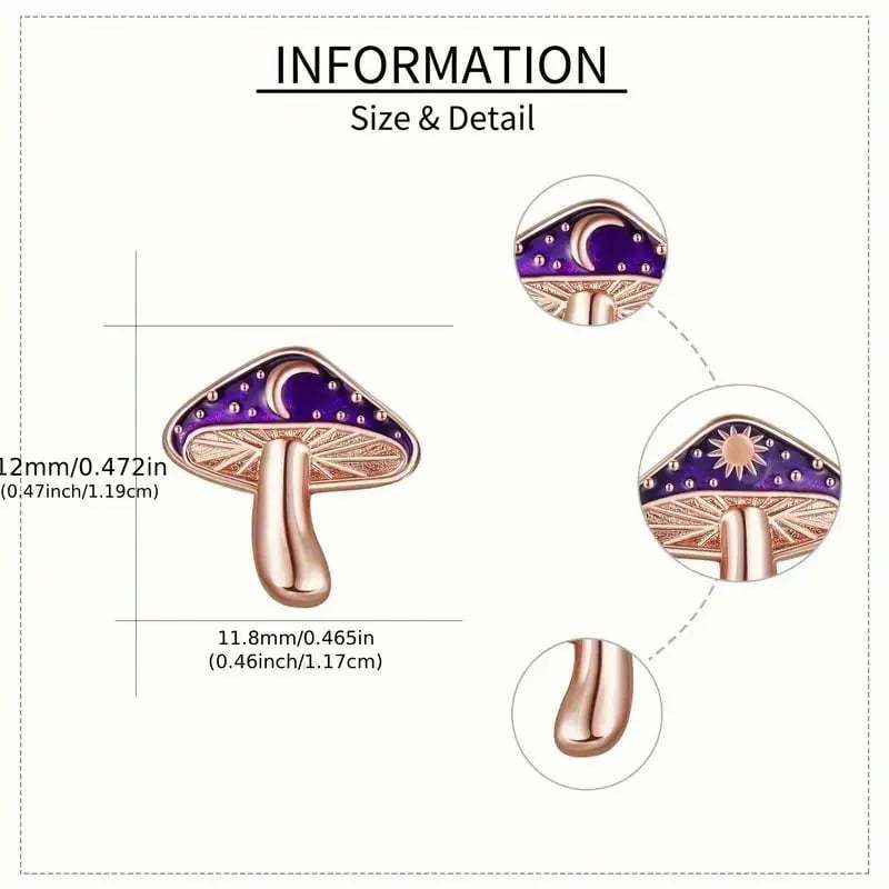 🌌🍄Starry River Mushroom Design Fashion Studs