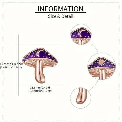 🌌🍄Starry River Mushroom Design Fashion Studs