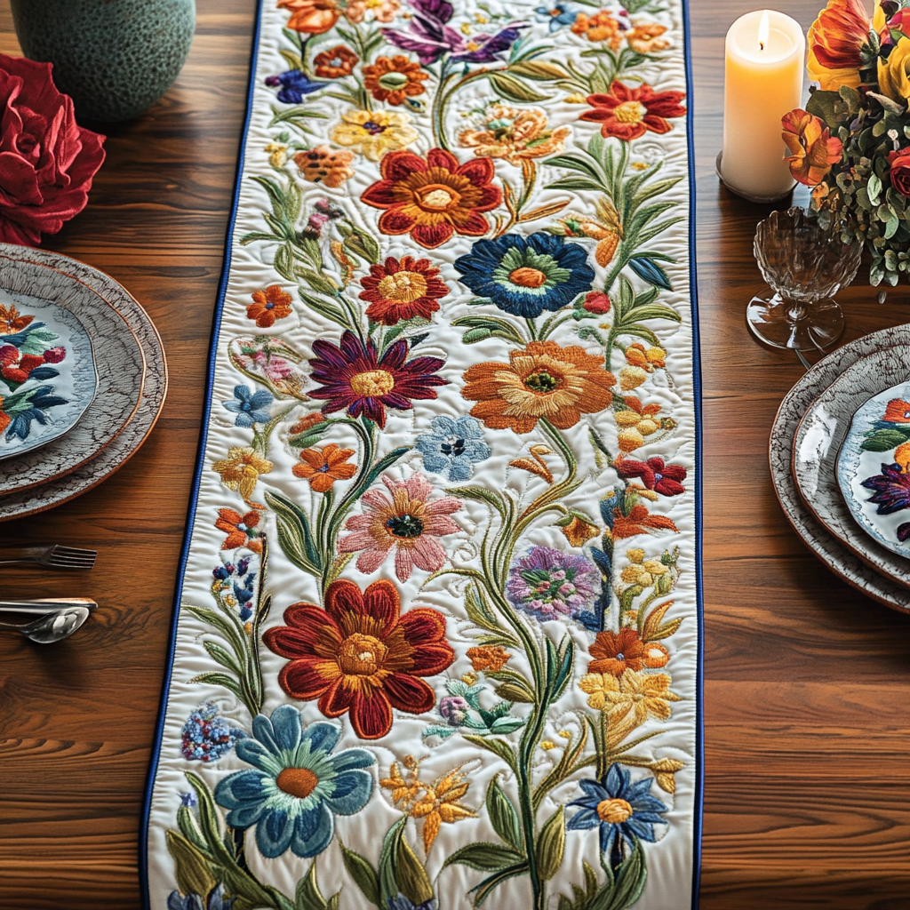 Blooming Beauty Quilted Table Runner NCU0VH4176