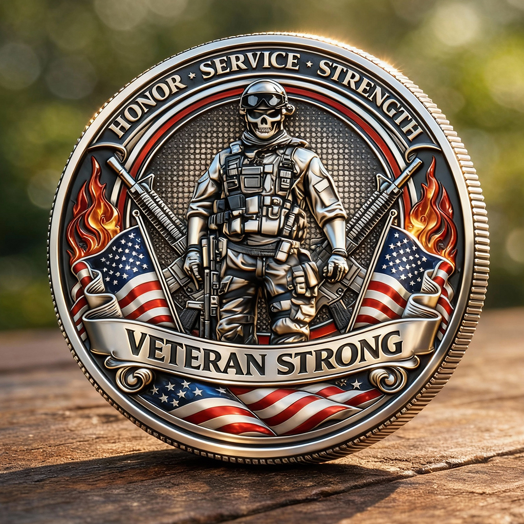 Veteran Strong Military Tribute Challenge Coin