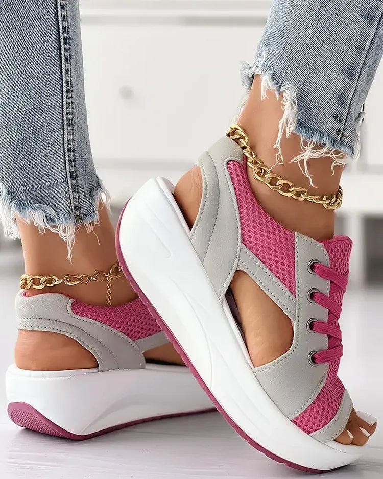 🔥Hot Sale - 49% off 🔥 Lace-up sandals with contrasting cutouts