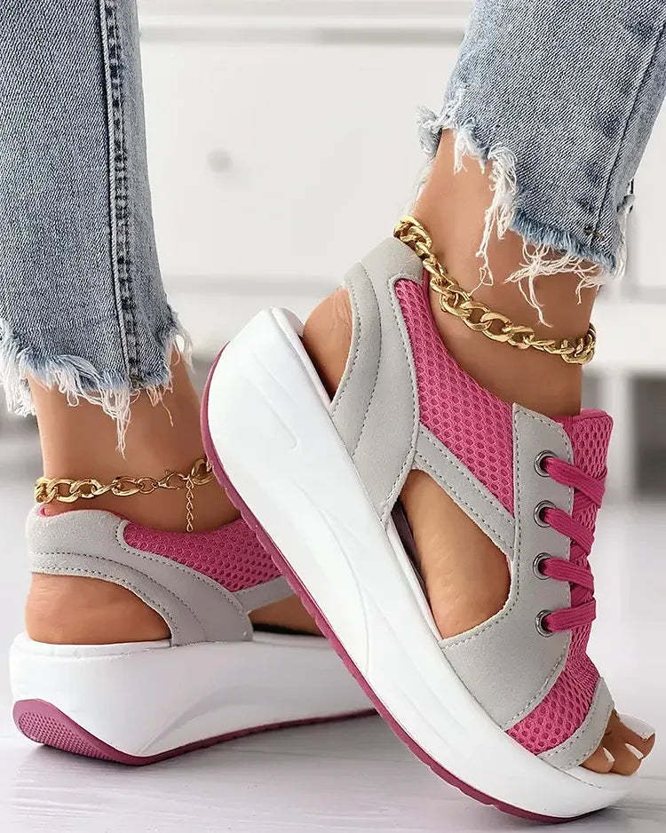 🔥Hot Sale - 49% off 🔥 Lace-up sandals with contrasting cutouts